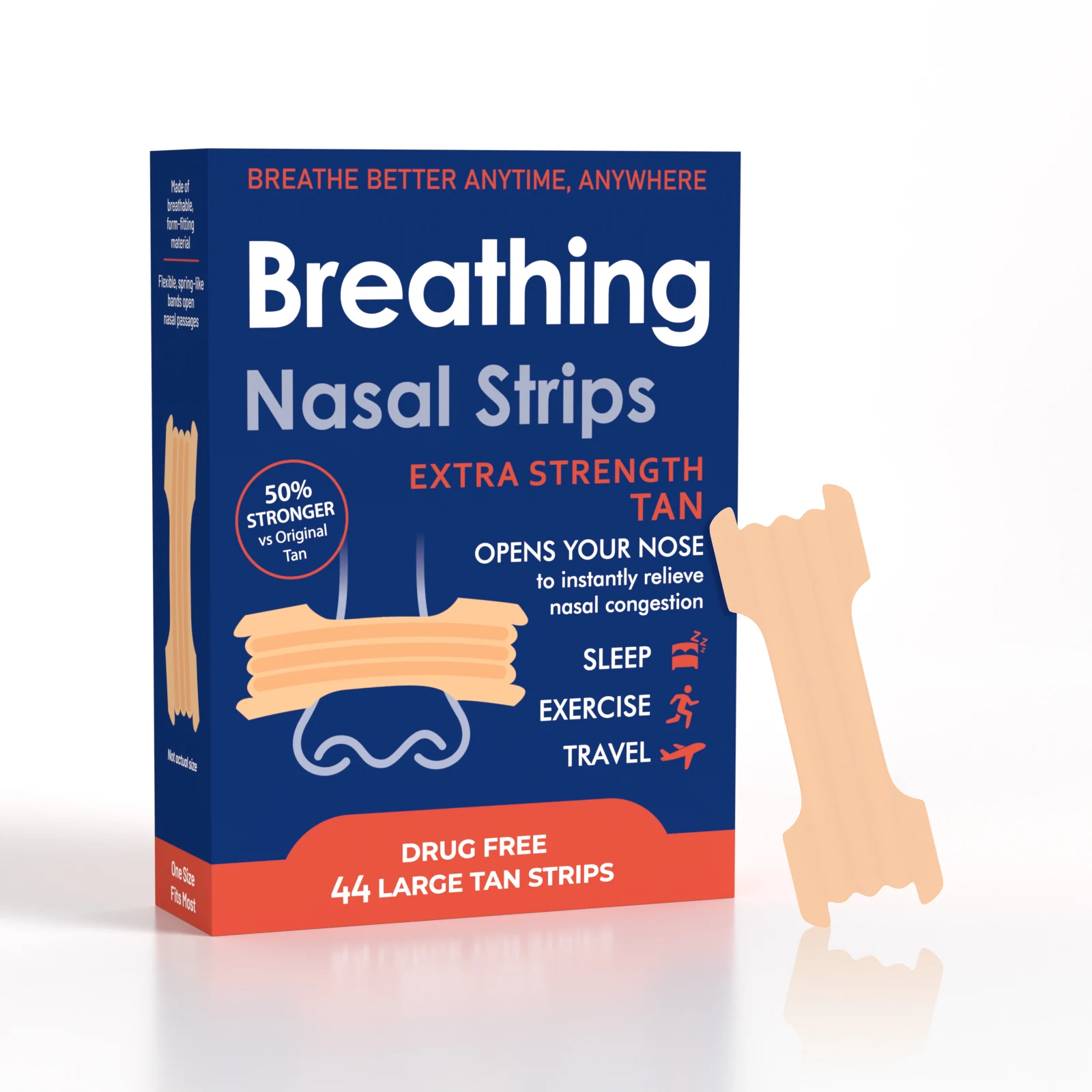 

Anti-Snoring Nasal Strips Stop Snoring Instantly Hypoallergenic 44pcs Better Breath Sleep Aid