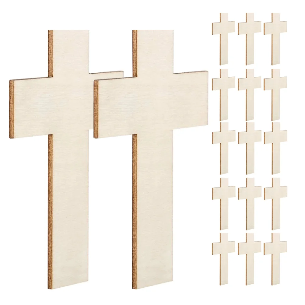 

25Pcs Wooden Cross Pieces Unfinished Craft Cross Ornaments for DIY Projects Home Decor Gift Tags Smooth Surface Easy to Paint