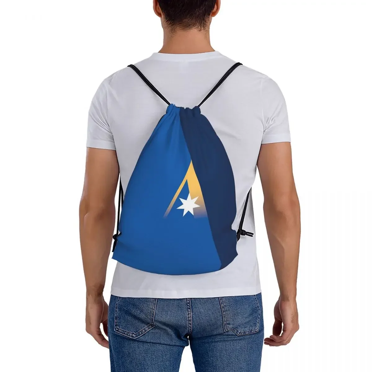 Ansett Australia Logo Backpacks Multi-function Drawstring Bags Drawstring Bundle Pocket Sports Bag Book Bags For Travel School