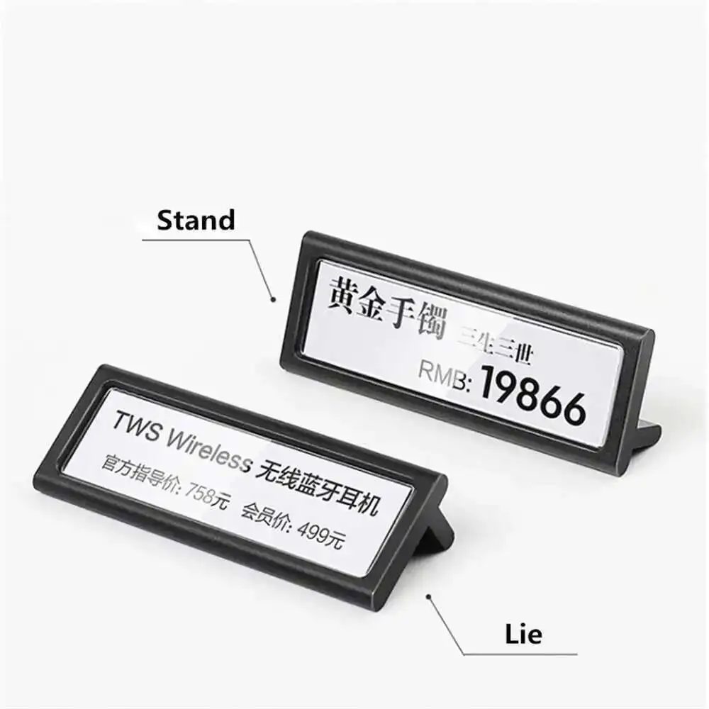 5pcs 6cm X 2cm Metal Mini Sign Display Holder Price Card Tag Label Counter Top Ticket Paper Holder Stand