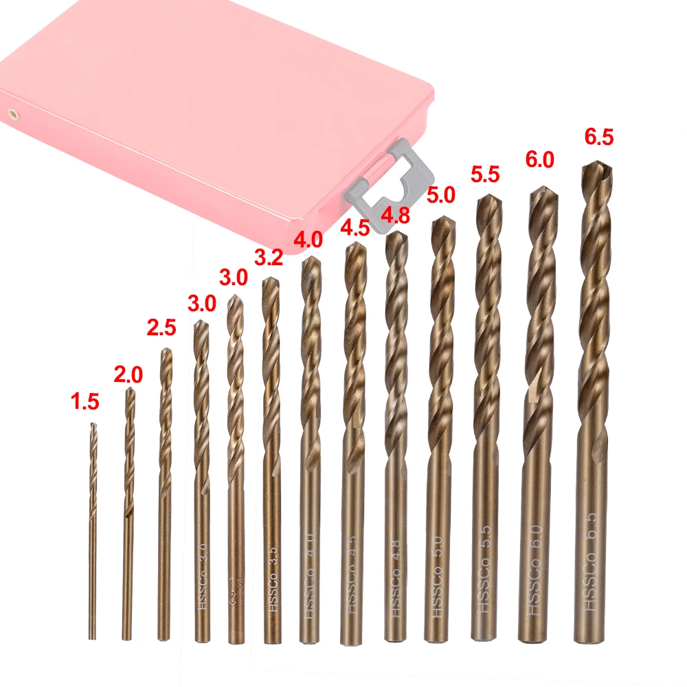 M35 HSS-Co 5% Coban Thép Tốc Độ Cao Hệ Mét Xoắn Bộ Mũi Khoan Với Ốp Lưng Kim Loại Dành Cho Đồng Hồ Thép Không Gỉ gỗ Gia Công Kim Loại
