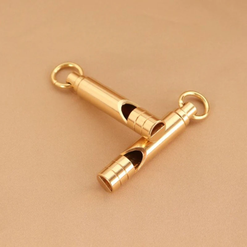 Brass Emergency Survival Whistle Portable Keychain Outdoor Tools Training Whistle For Camping Hiking