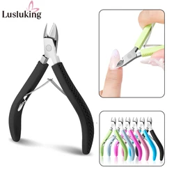 New Nail Cuticle Scissors Manicure Remover Dead Skin Nippers Stainless Steel Cuticle Cutters Fingernail Clipper Silicone Handle
