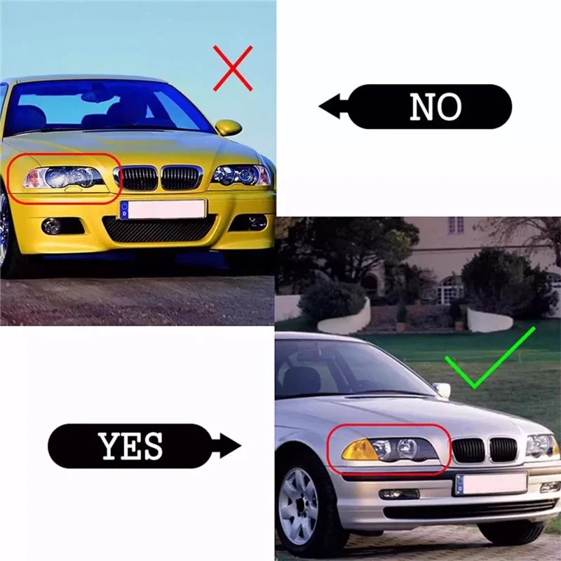 L/R Car Headlight Cover For BMW 3 Series E46 4-Door 1998 1999 2000 2001 Lampshade Bright Shell Head Lamp Lens Covers