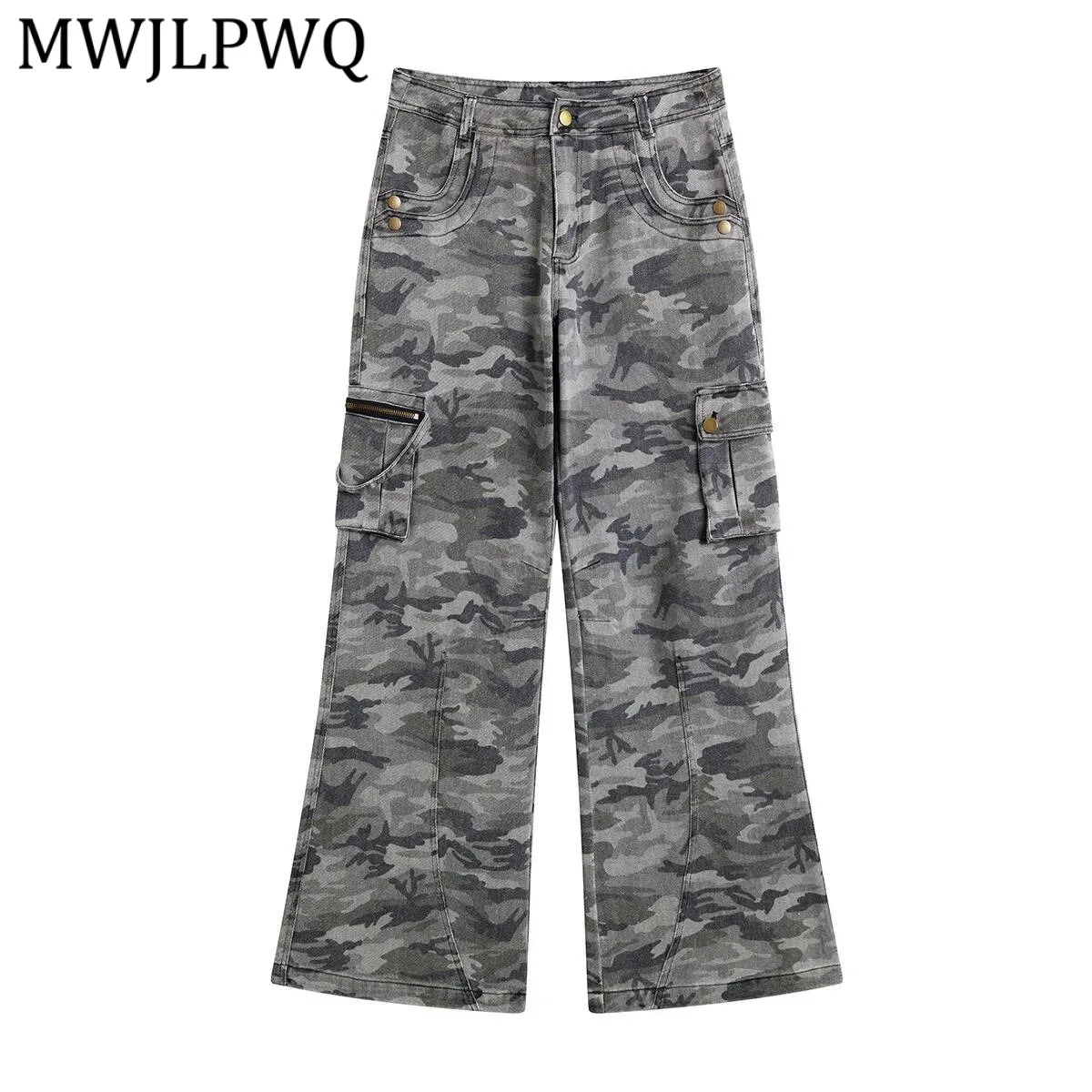 

Джинсы MWJLPWQ American Heavy Washed Rivet, мужские, в стиле High Street, ретро, модные, с индивидуальным дизайном, расклешенные, широкие штанины, весенние, трендовые, 22050
