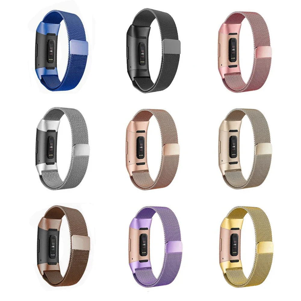 Metal Magnetic Loop Strap For Fitbit Charge 3 4 Band Bracelet Wacthband For Fitbit Charge 3 SE Stainless Steel Wristband