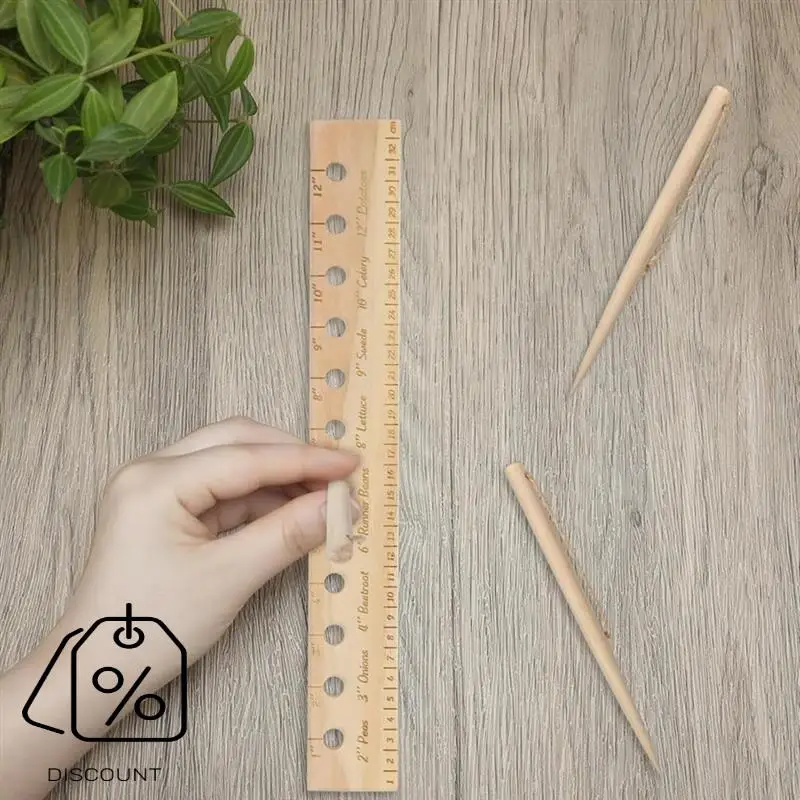 ABJO-Spacer Tool Seeder Planting Ruler Accurate Plant Dibber Spacingtemplate Garden Gardening Tool Forgardens Yard A