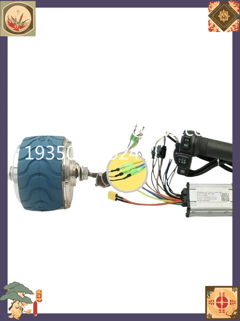 4 inch toothed reduction brushless motor 116 arc pattern DC motor wheel hub low speed large torque rail push food cart