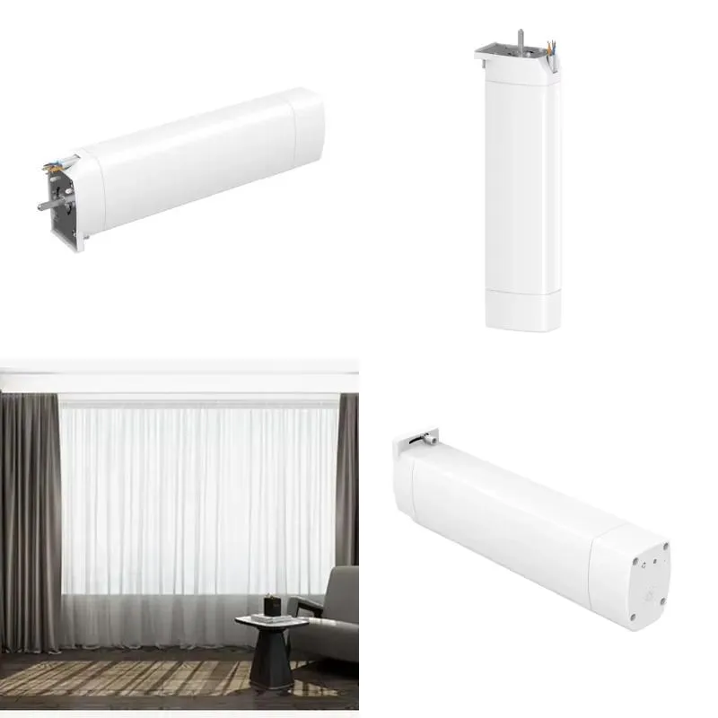 Intelligent electric curtain motor aluminum alloy Chinese standard terminal blocks white compact body wireless remote