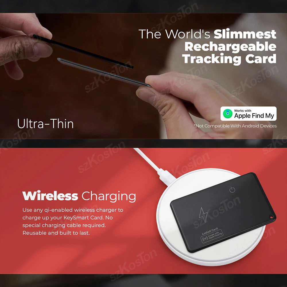 GPS Locator Wireless Charging Work with Apple Find My App Item Waterproof Locator Tracking Device for Luggage Tag Purse Passport