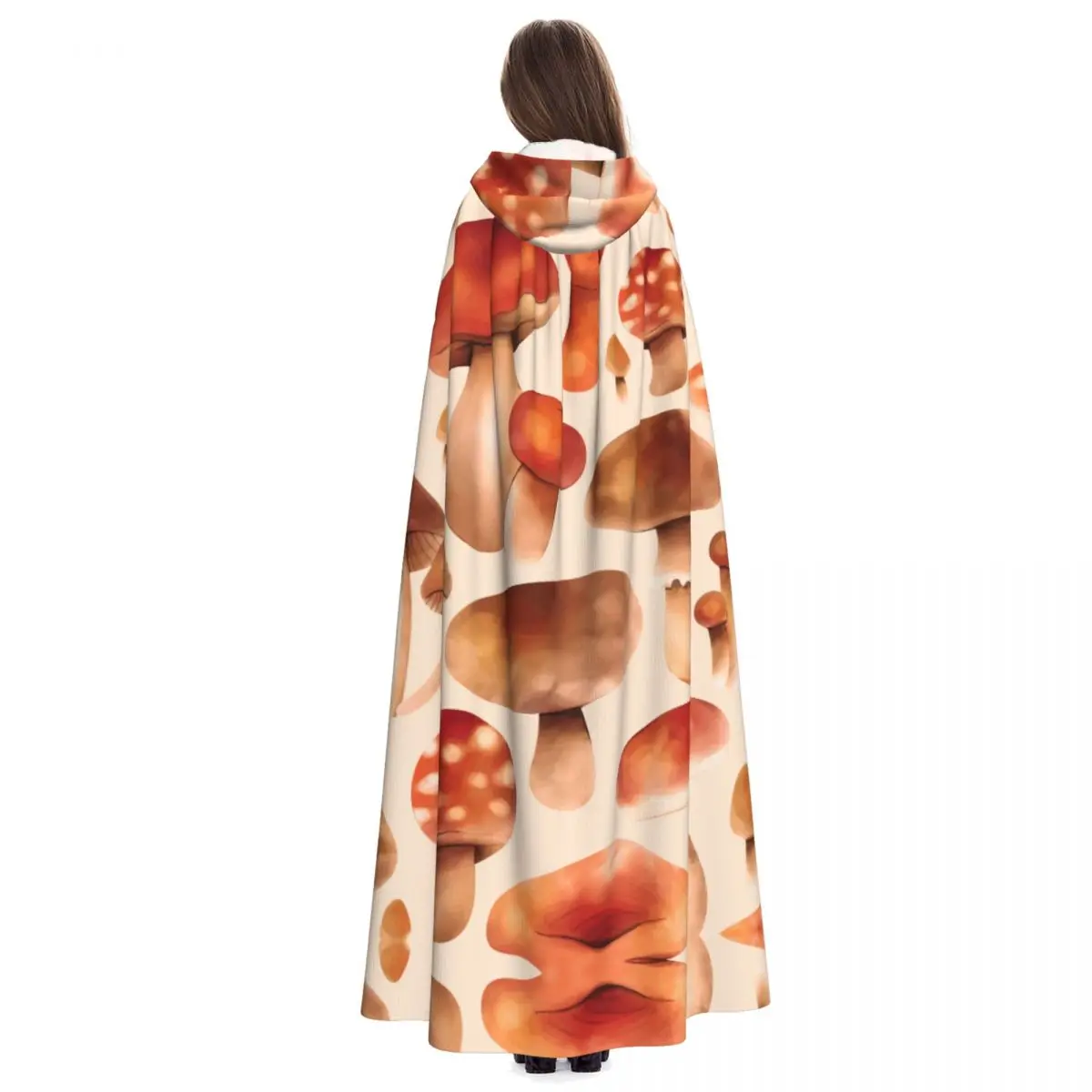 Hand Painted Mushroom Unisex Adult Cloak with Hood Long Witch Costume Cosplay image 3