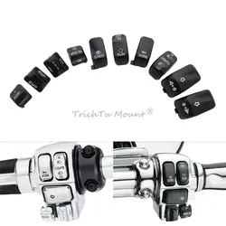 Motorcycle Black Hand Control Switch Caps Button Covers Accessories For Harley Touring Road Glide FLHTCU FLHTK FLTR FLTRU 96-13