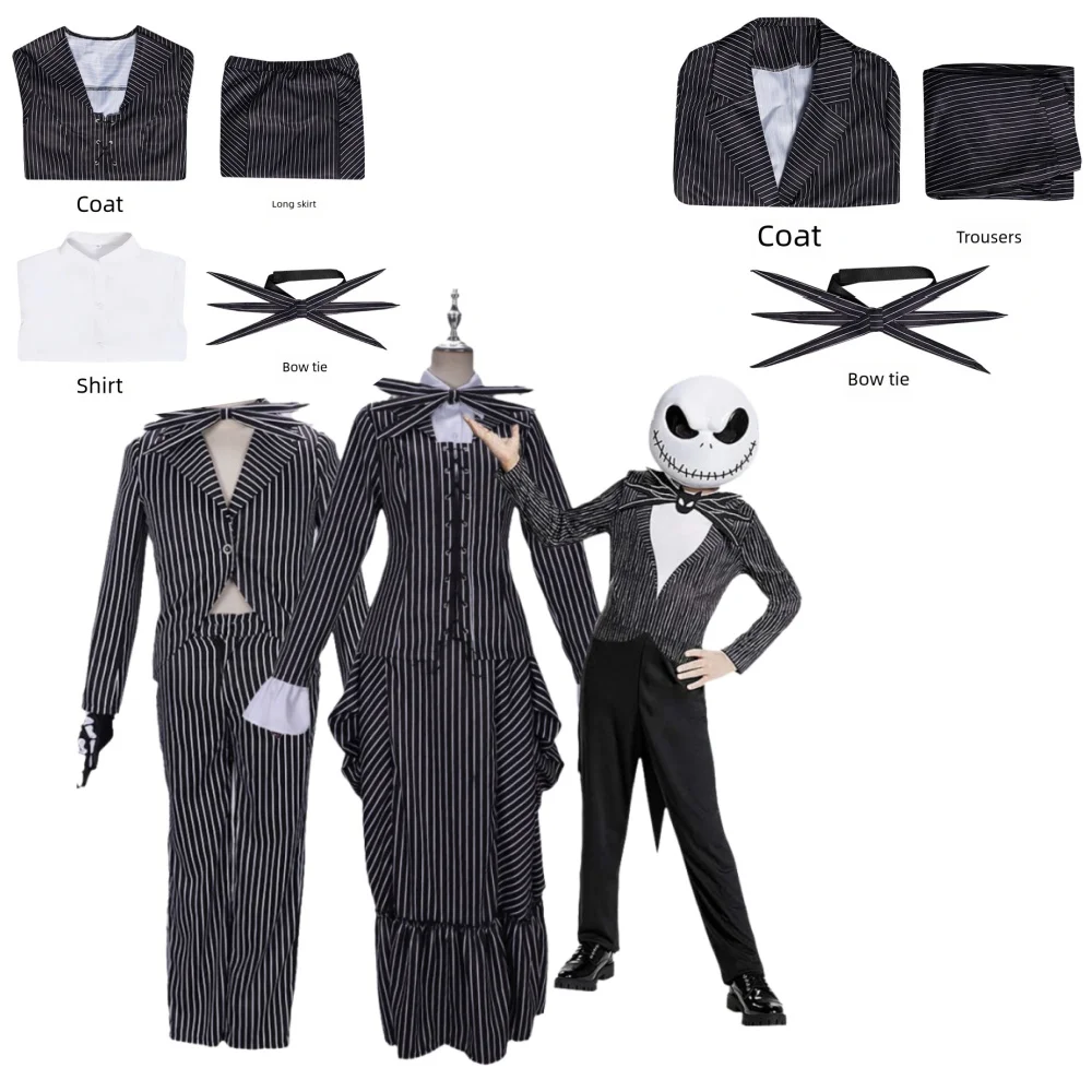 

Christmas Eve Horror Jack Cos Dress Skull Jack Men's Full Set Christmas Halloween Clothing