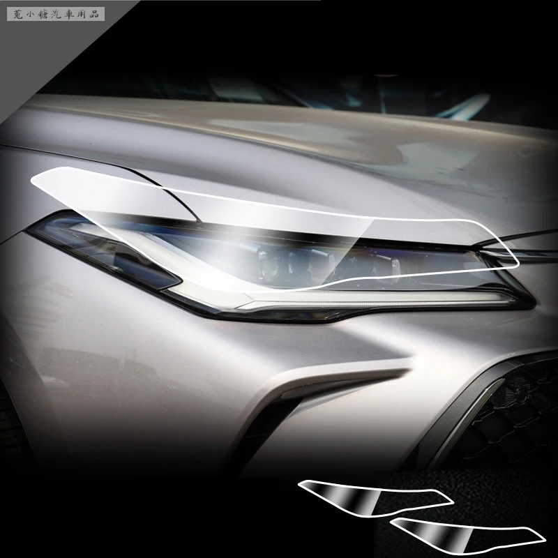 

2pics Car Front Headlamp Film for Toyota Avalon TPU Transparent Protective Film Exterior Accessories Lamp Trim Strip Car Sticker