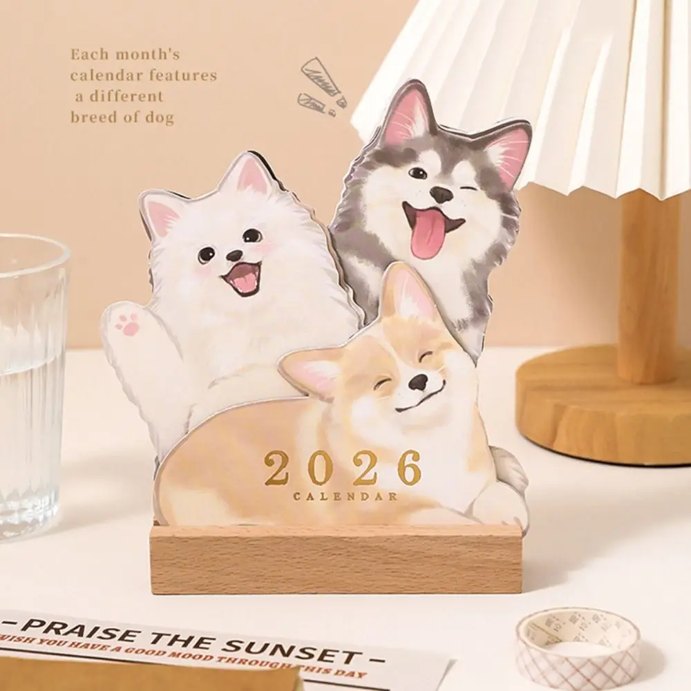 

Новый милый 3D настольный календарь серии Cat Dog, простой органайзер с подставкой, мультяшный настольный календарь, домашний офисный стол