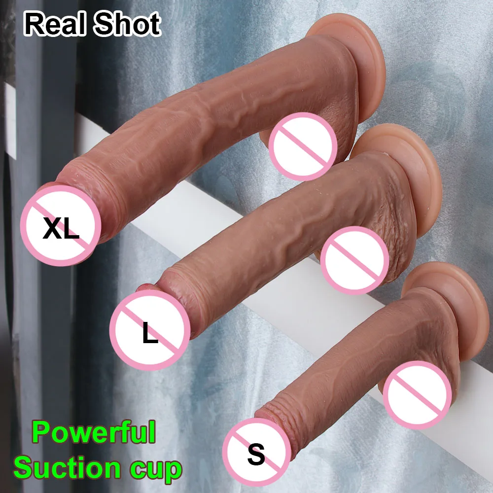 7/8 Inch Huge Realistic Dildo Soft Silicone Penis Dong with Suction Cup for Women Masturbation Lesbain Sex Toy Skin Feeling Dick