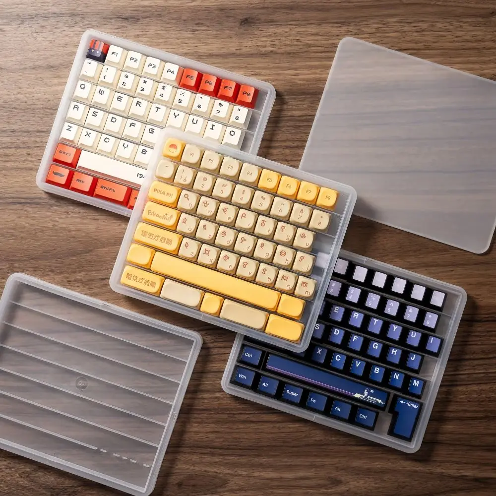 Stackable Keycap Storage Case with Cover 3 Layer Dustproof Holder Holds 145 Keys Protector Storage Box for MX/XDA/MAO Profiles