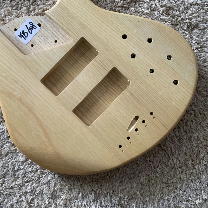 Natural Solid ASH Active Pickups 5 String Electric Bass String Through Body Right Hand Unfinished for Replacement DIY YB608