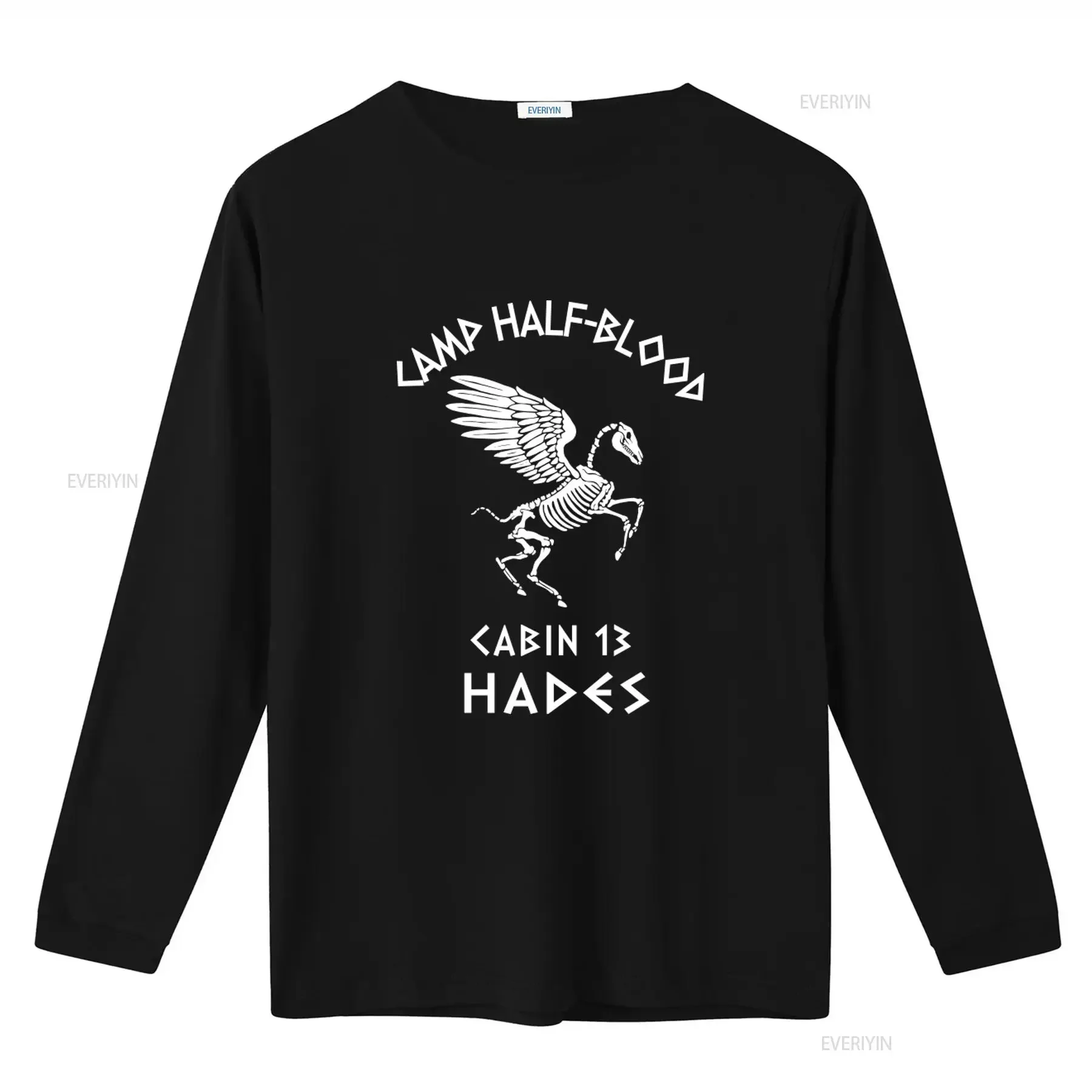 Cabin 13 Camp Half Blood Skeleton Hades Percy Jackson Olympians Boy T Shirt Print Hip Hop Streetwear vintage Washed Stretched view 2