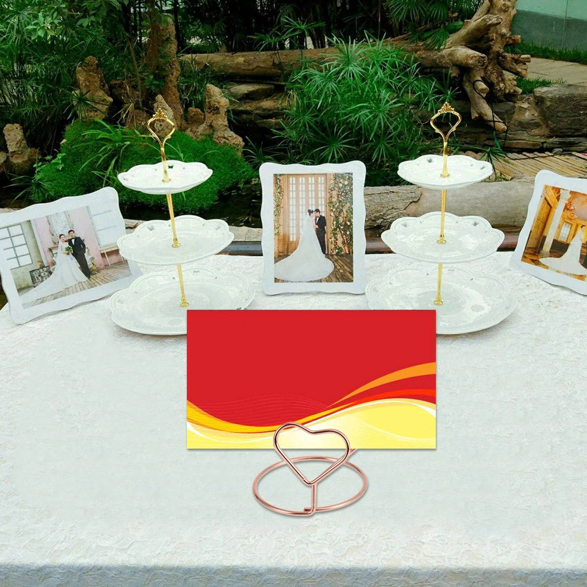 

20 Pcs Business Card Holder Decorations Table Number Holders Memo Wire Display Stand Wedding Supplies Paper Clips Office