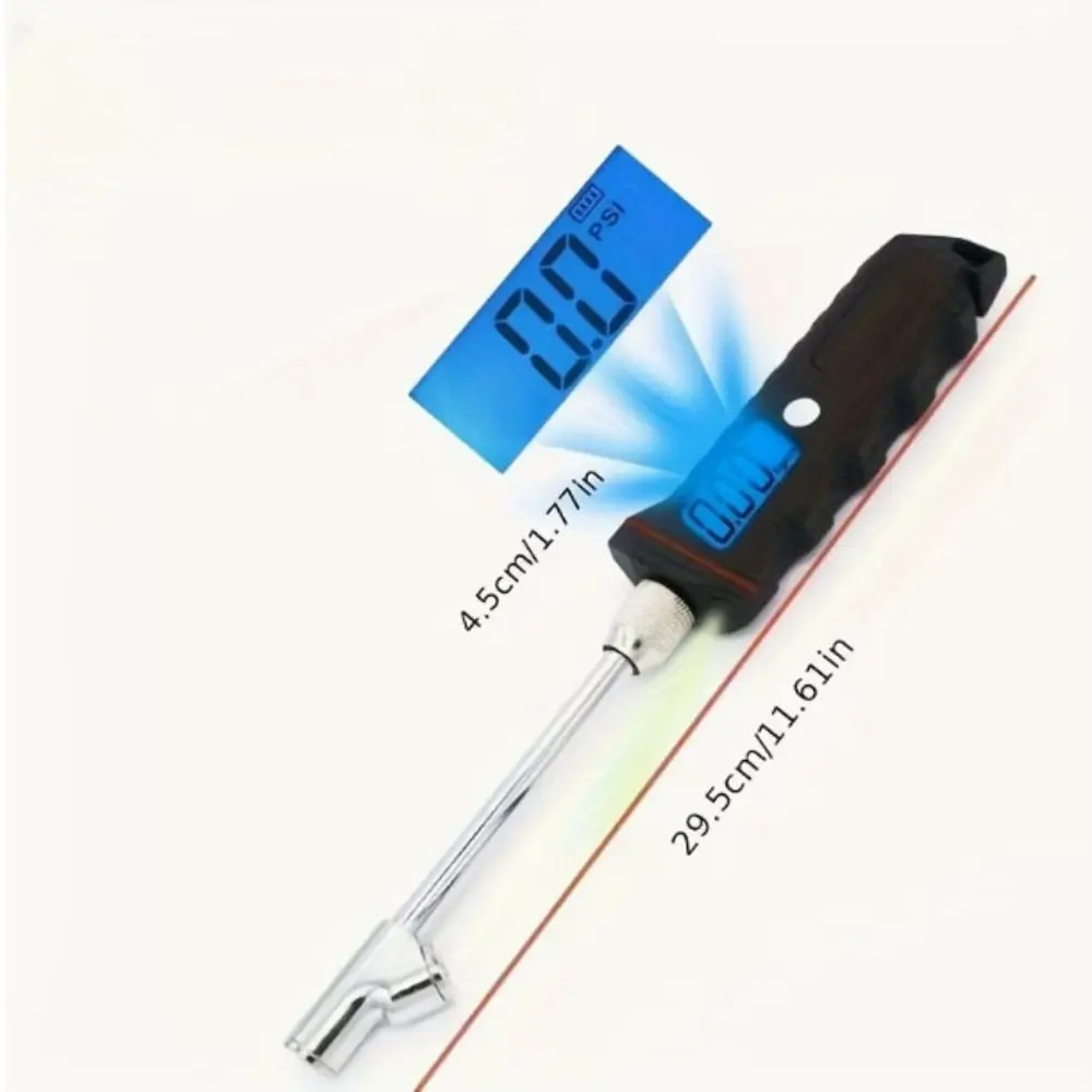 Digital Truck Tire Pressure Gauge – Stainless Steel LCD Tire Pressure Tester with Blue Backlit Display for Cars, Trucks & SUVs 6
