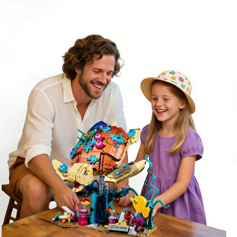 

Набор строительных блоков «Морская черепаха», 1271 деталь, модель морского обитателя с подвижными суставами, конструктор из кирпичиков для самостоятельной сборки для взрослых