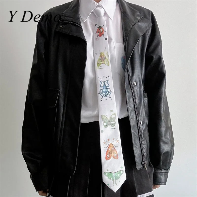 y-demo-punk-alternative-insect-printing-women-long-white-butterfly-alternative-necktie