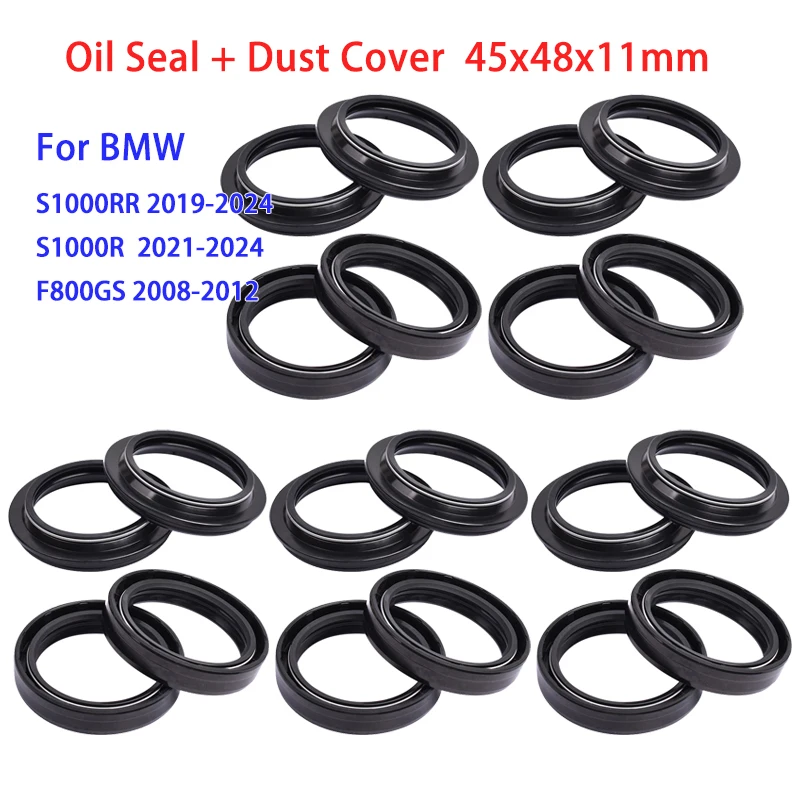 45x58x11 сальник передней вилки, пылезащитный чехол для BMW S1000 S 1000 R RR XR S1000R 2021-2024 S1000RR 2019-2024 F800GS F800 GS 2008-2012 45x58x11 сальник передней вилки, пылезащитный чехол для BMW S1000 S 1000 R RR XR S1000R 2021-2024 S1000RR 2019-2024 F800GS F800 GS 2008-2012
