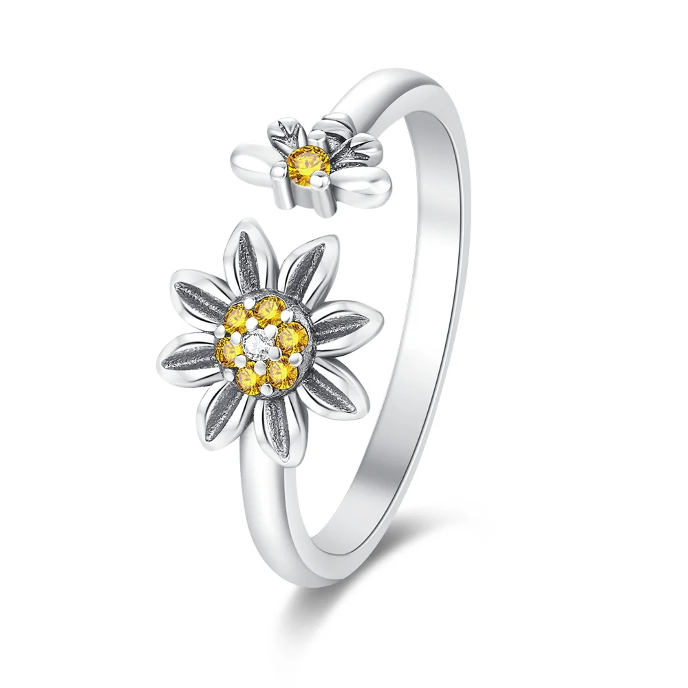 Women's Adjustable 925 Sterling Silver Animal Hoop Ring