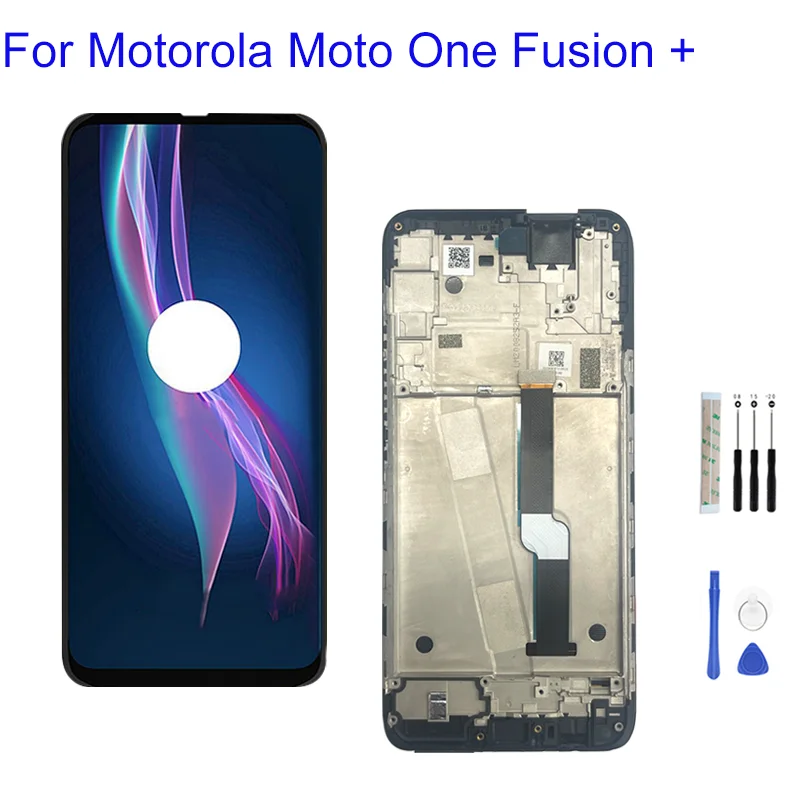 

6.5" LCD Display Touch Screen Digitizer With Frame Full Assembly Replacement Parts For Motorola Moto One Fusion + Plus