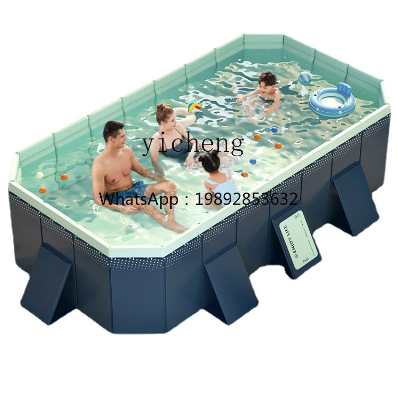 

ZZZc Household Children's Inflatable-Free Foldable Pool Family Baby Swimming Bucket Outdoor Large Bracket Swimming Pool