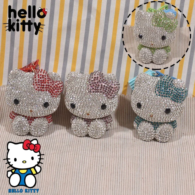 

Брелок для ключей Hello Kitty Женский, персонализированный брелок для ключей от машины, креативный брелок с бриллиантами для школьных сумок и рюкзаков с подвеской