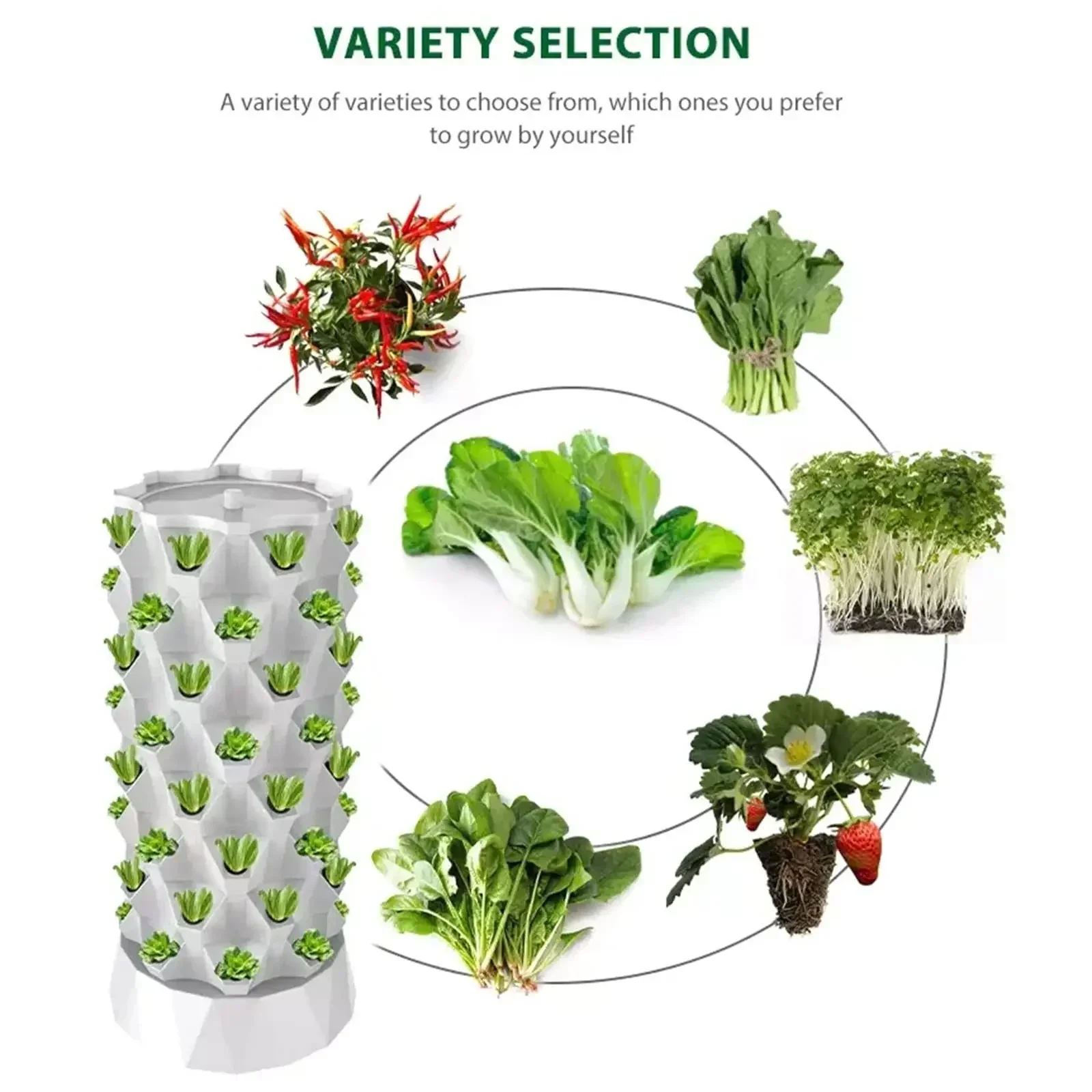 Greenhouse Vertical Strawberry Tower Hydroponic Indoor Garden Strawberry Tower for planting