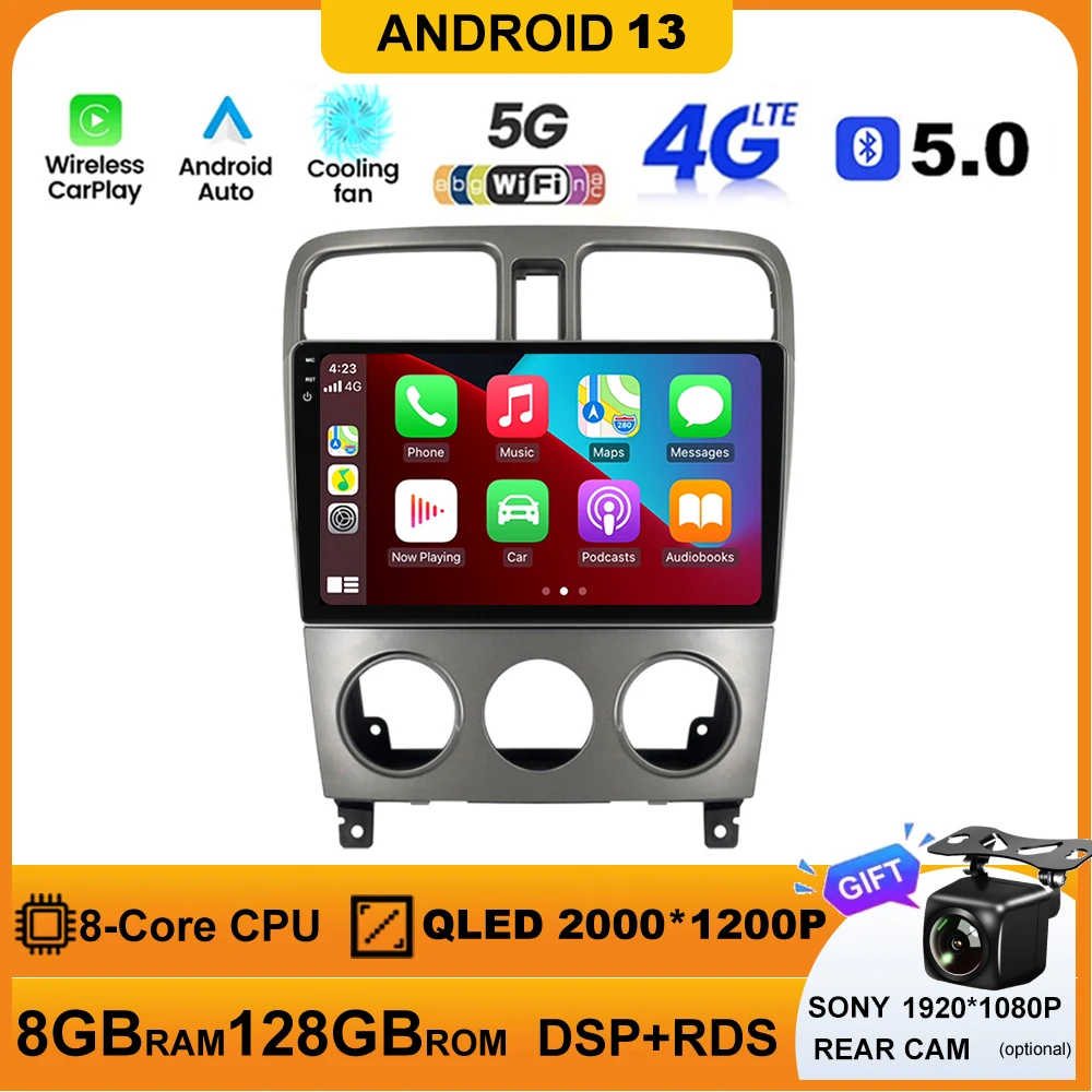 Android 13 For Subaru Forester Spoiler 2004 2005 2006 2007 2008 Radio Multimedia Video Player Navigation GPS WIFI  BT DSP Stereo