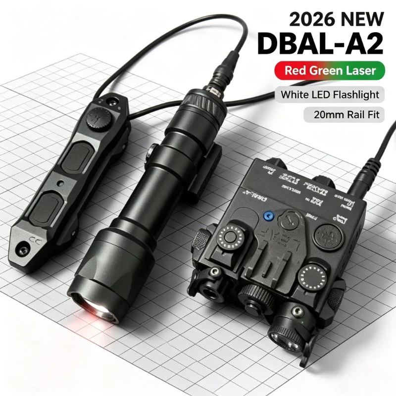 White Scout Flashlight Accessory DBAL‑A2 PEQ15 Red‑Green IR Beam Unit With 20mm Picatinny Base
