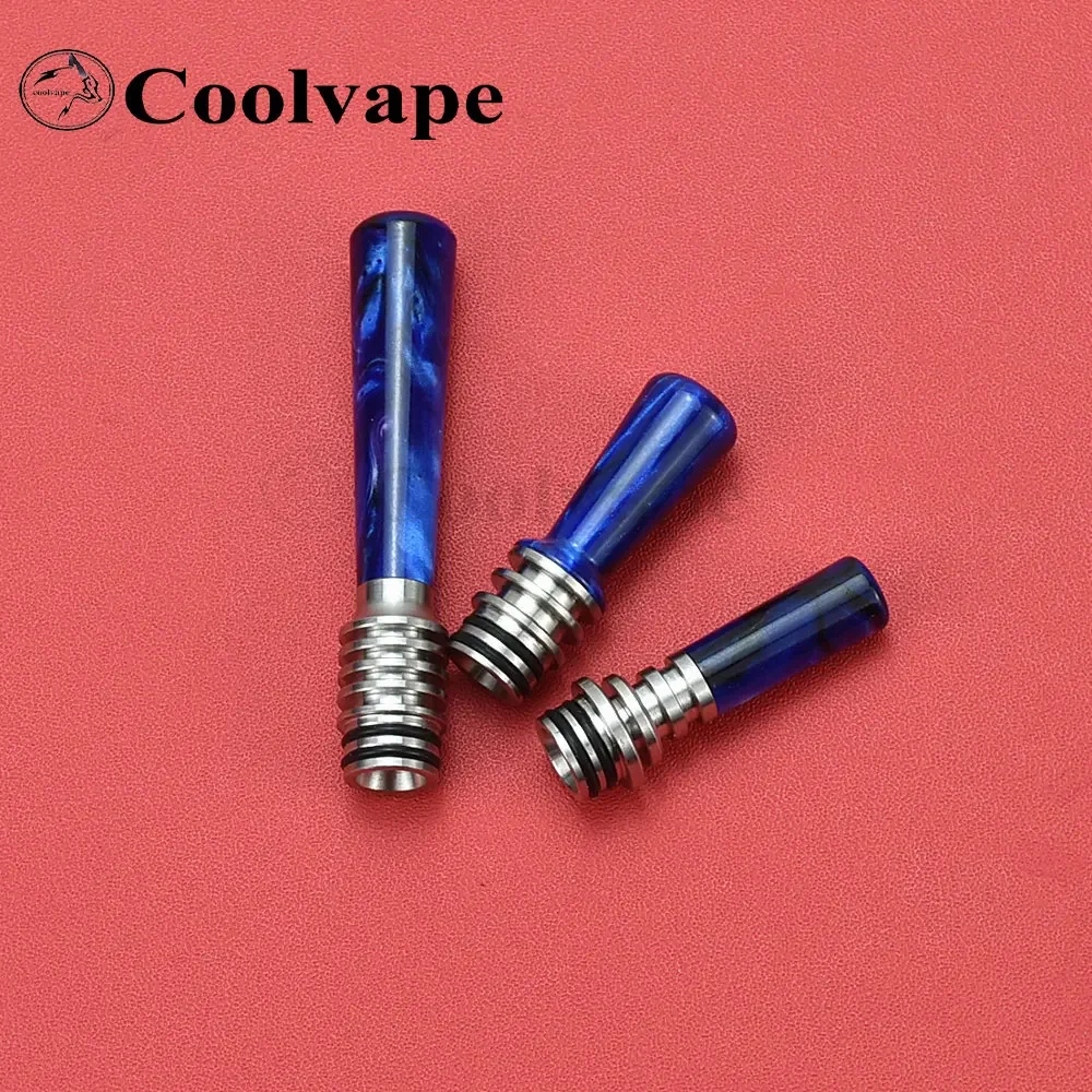 Wolfcoolvape 510 MTL بالتنقيط تلميح الراتنج وPEI طويل واسع تتحمل المعبرة مع قاعدة 316SS ل MTL RDA RTA RDTA Vape Atomizer