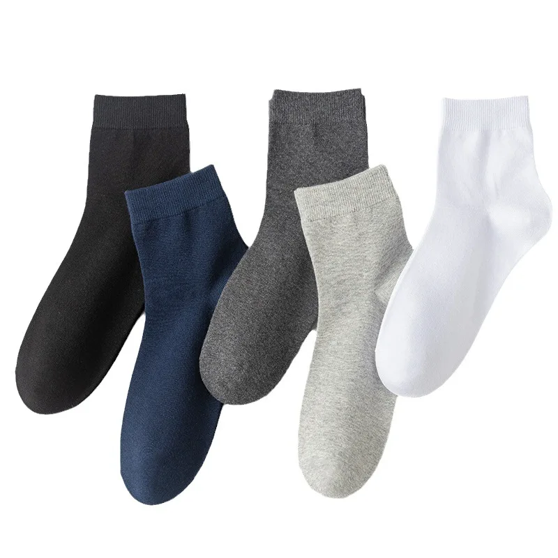 5 pairs  Lot 100% pure cotton men\'s socks, casual business striped socks, deodorant, breathable black men\'s travel winter socks