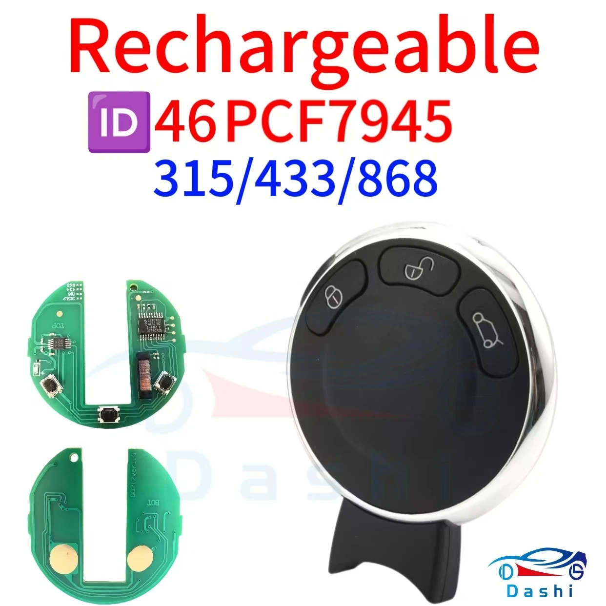da shi FCC: IYZKEYR5602 Auto Smart Card Key  Car Remote Control Key For BMW Mini Cooper 315 434 868 CAS System PCF7945 Chip