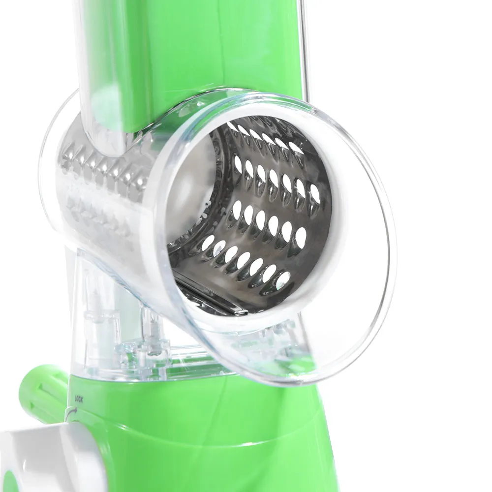 

3 Sharp Drums Manual Rotary Vegetable Slicer Stainless Steel Manual Rotary Vegetable Cutter Time Saver with Handle