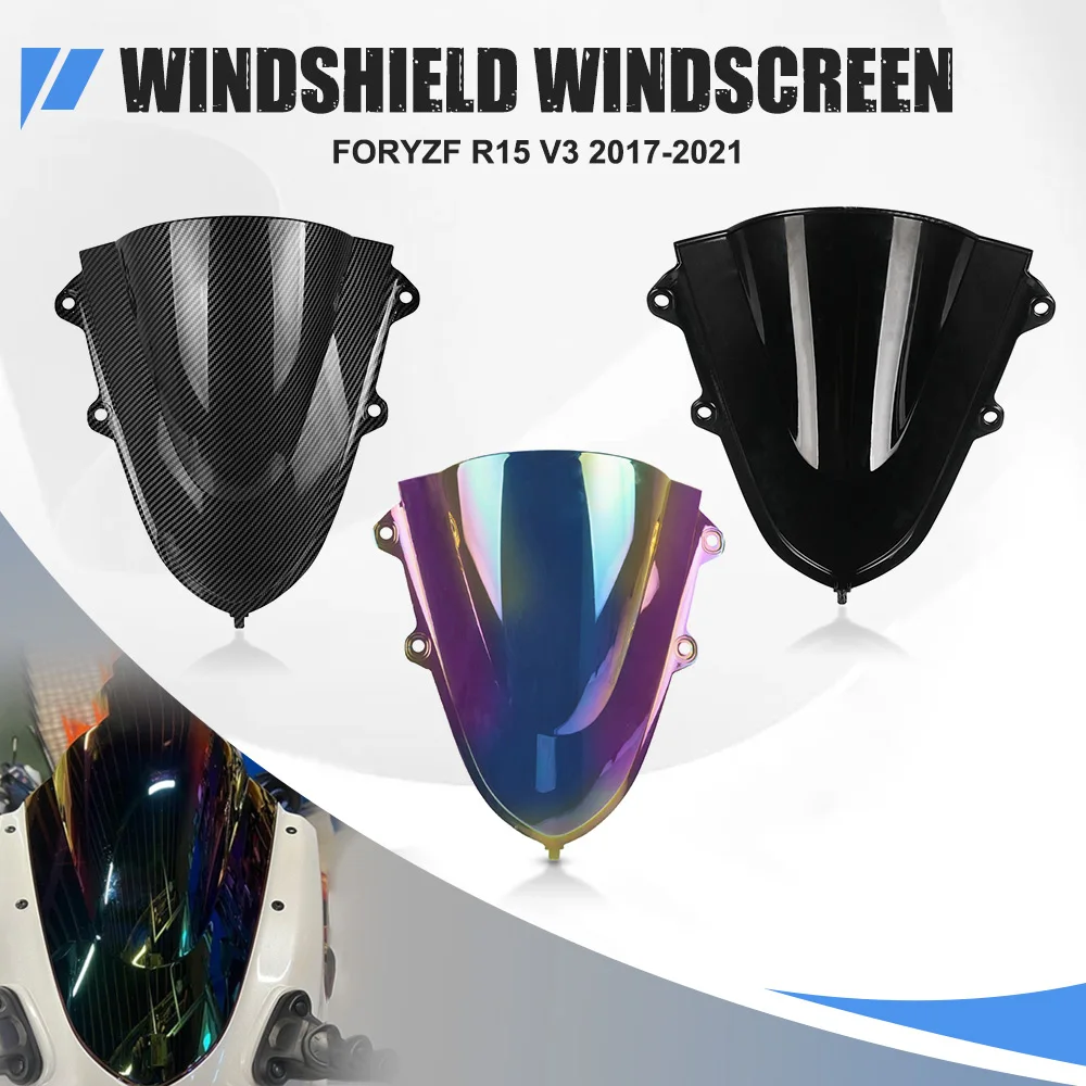 FOR YAMAHA YZF R15 V3 R 15 2017-2021 2020 2019 2018 Motorcycle Windshield WindScreen Deflector Visor Viser YZF-R15 YZF-V3 R15V3
