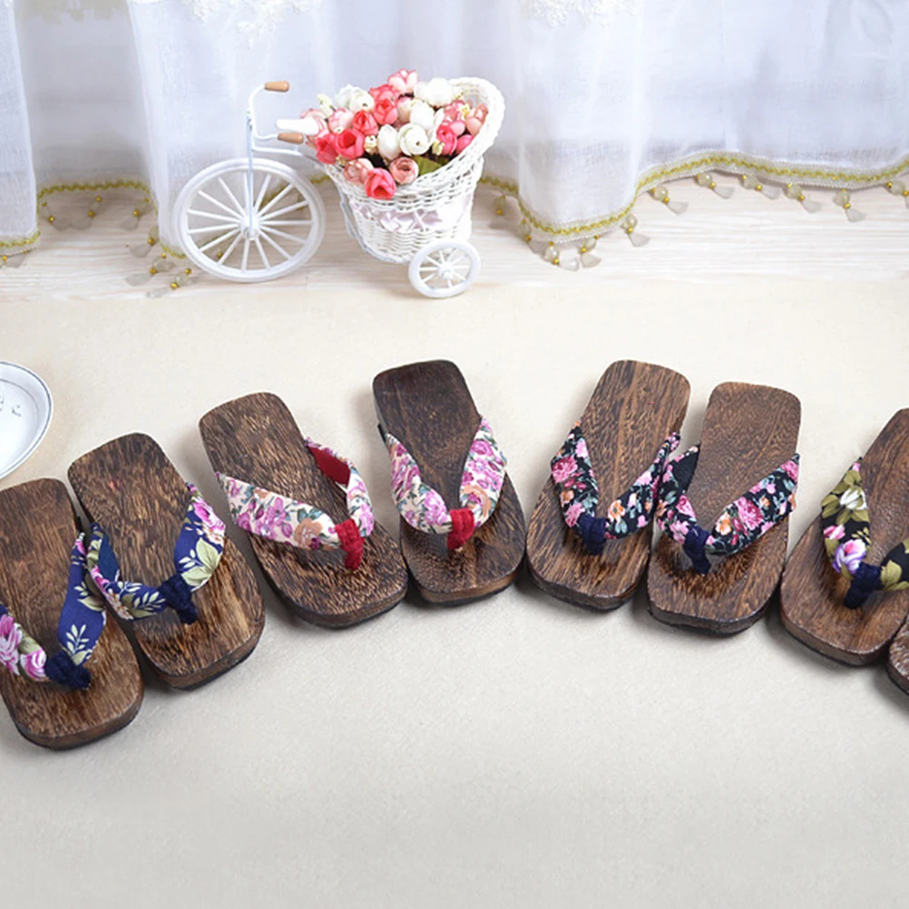 

Children Clogs Wooden Sandals Baby Slippers Traditional Fabric Shoelaces EVA Anti Slip Wear Resistance Lightweight Comfortable