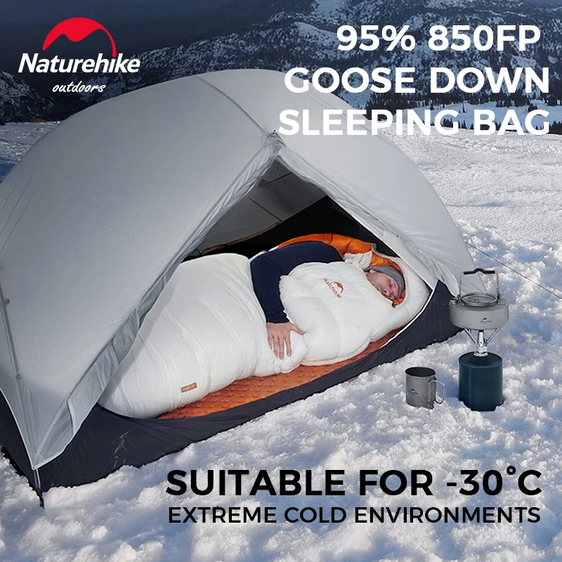

Naturehike Alpine UL Professional Mummy Goose Down Sleeping Bag Camping lightweight Travel Winter Extreme Cold Sleeping Bag