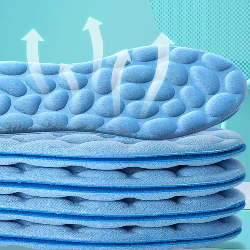 Plantillas deportivas 4D para zapatos, desodorante para hombres y mujeres, cojín transpirable, plantillas para correr para pies, masaje ortopédico, almohadillas para el cuidado de correr