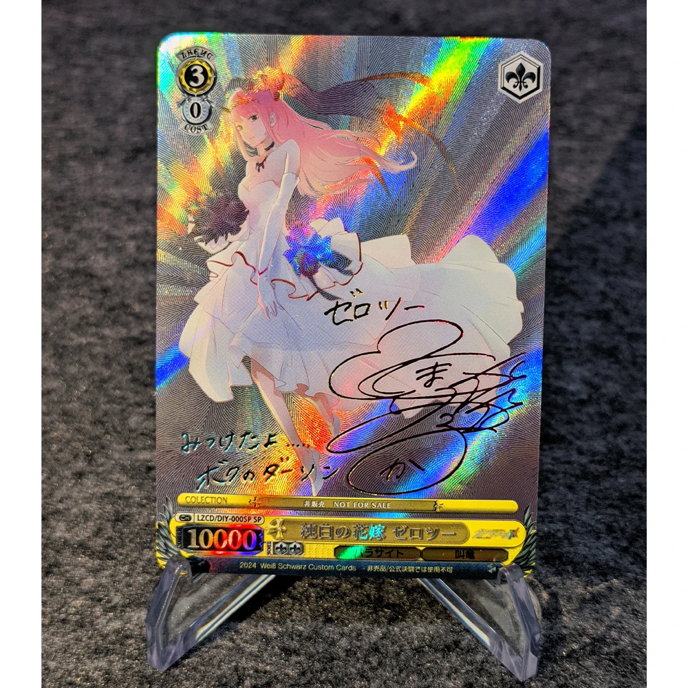 DARLING in the FRANXX Zero Two Anime Ws Collection Cards Kasugano Sora Signature Card doratura colore rifrattivo Flash UV Texture