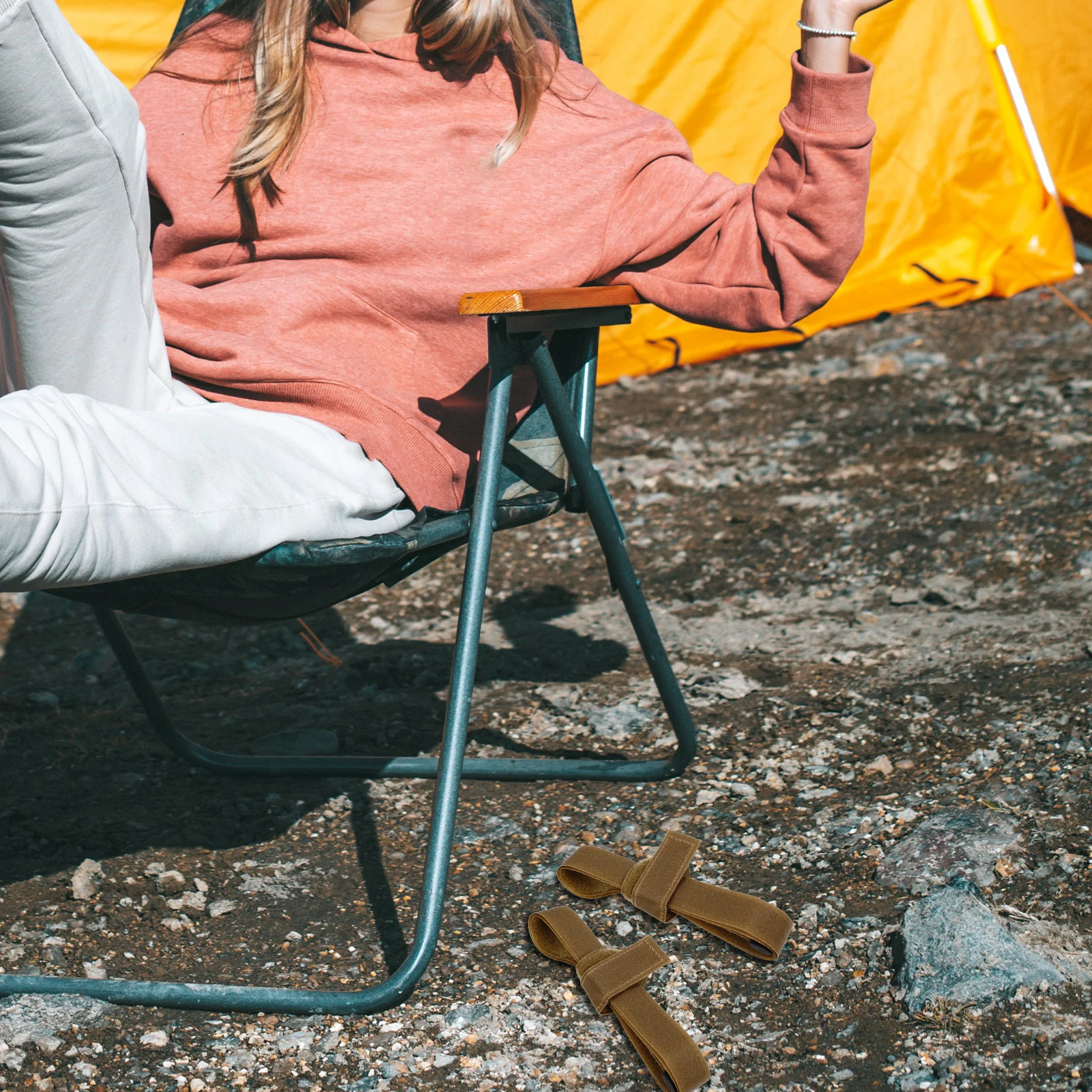 

3 Pairs Camping Bundling Belts Nylon Durable Adjustable Luggage Tie Down Strap Outdoor Use Khaki Color Fits Backpack