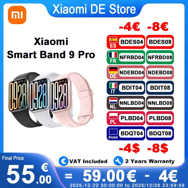 Version mondiale Xiaomi bande intelligente 9 Pro Smartband 1.74 "AMOLED affichage sang oxygène sport GPS montre intelligente Bracelets Mi bande