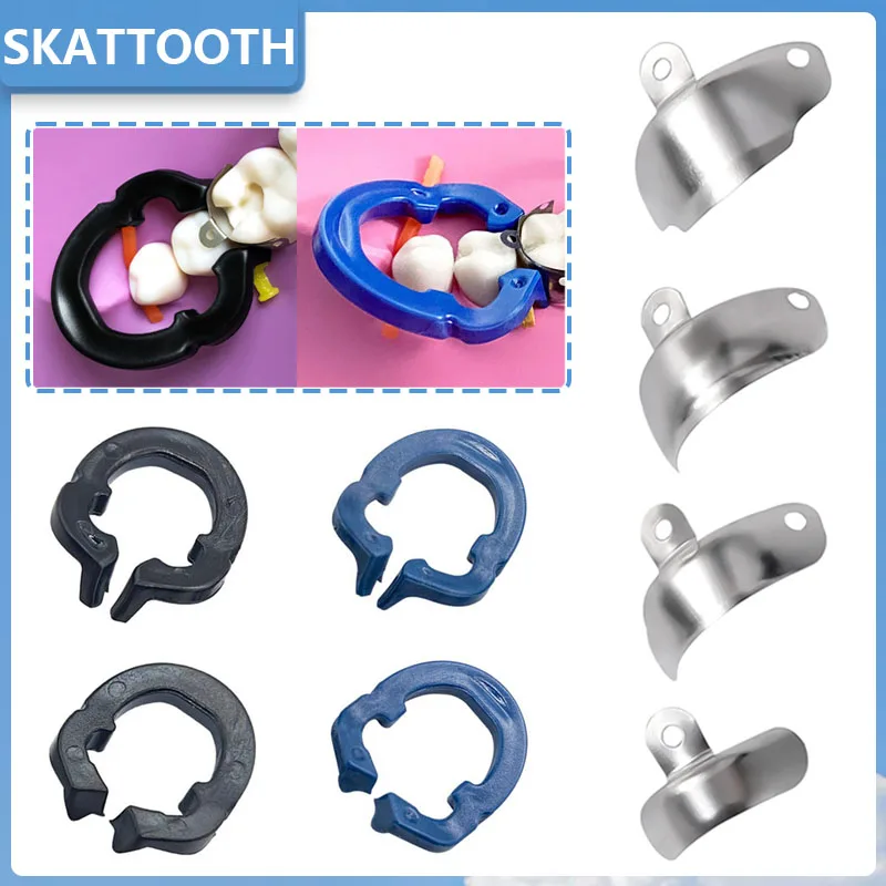 Dental Matrix Bands with Holes Metal Matrices Sectional Contoured Matrix System Resin Clamping Separator Ring Matrices Holder