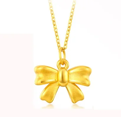 

hot sale 24k pure gold pendants real gold butterfly tie pendant