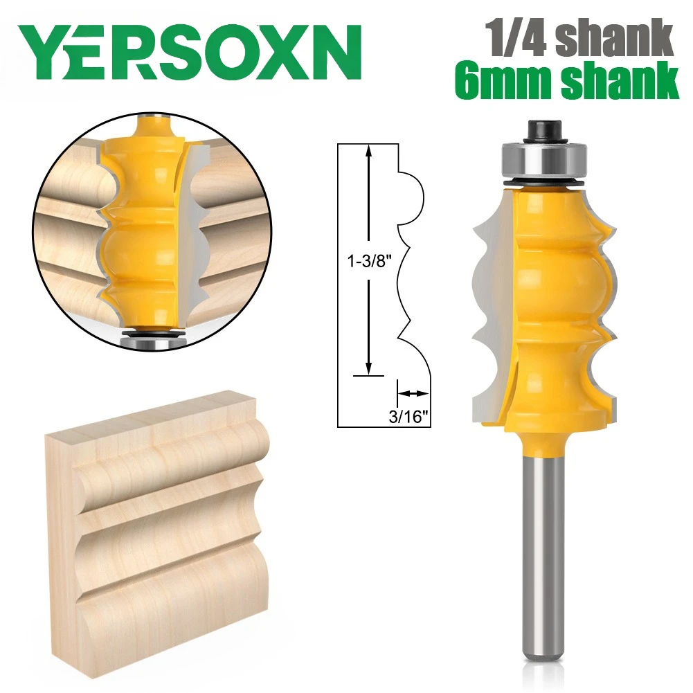 1pc 1/4" 6mm Shank Special Moulding Bit Carbide Molding Router Bit Trimming Wood Milling Cutter for Woodwork Cutter Power Tools