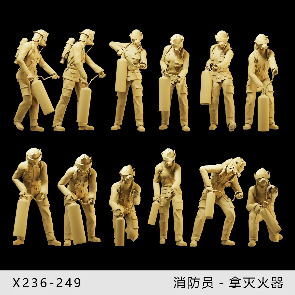 

Miniatures Figurine 1/64 1/43 1/35 Firemen Fire Extinguisher Fire Extinguishing Scene Figures 3D Print Diorama Doll Props Decor